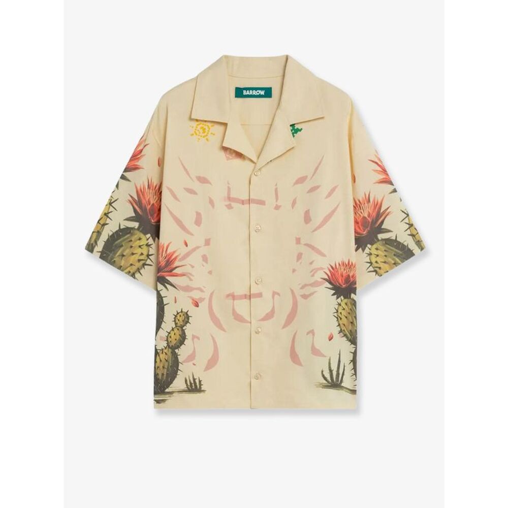 Barrow Men Cotton Shirt With Cactus Print